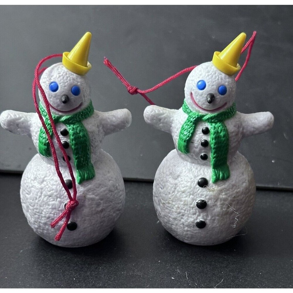 JACK IN THE BOX RESTAURANT Vtg 1995 Snowman Christmas Tree 2‎ Ornaments